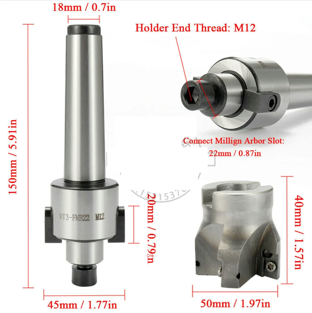 FMB22 MT3 Shank 400R 50mm Face CNC End Milling Cutter 4 APMT1604 Carbide Inserts Set Drawbar Machine Accessories Mill Cutter