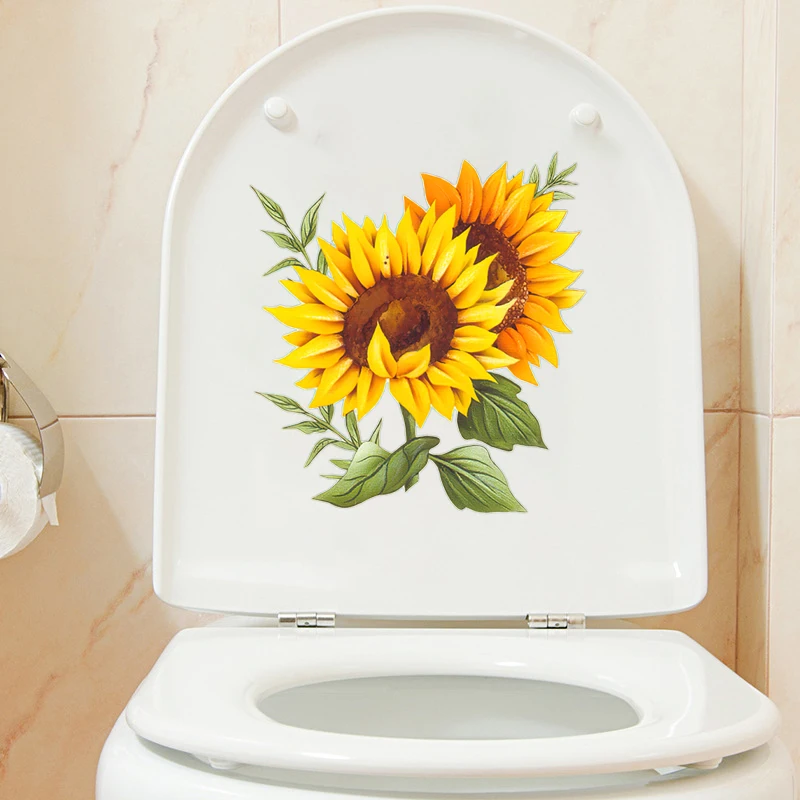 Three Ratels QCF42 Beautiful sunflower bouquet family decoration refrigerator toilet Decal