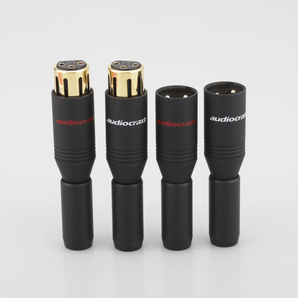 

Audiocrast 24K Gold Plated Microphone audio Silver Net XLR Male Female Plug Adapter