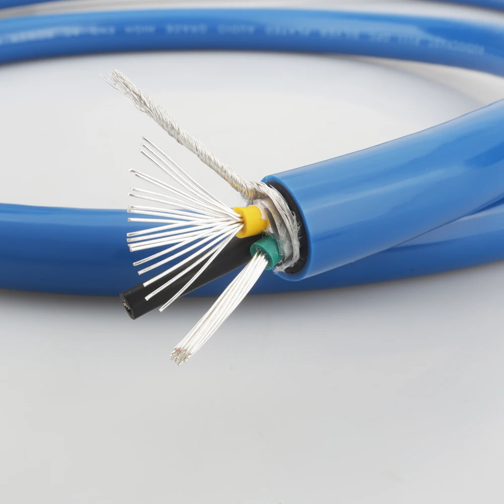 High Quality Audiocrast P111 Pure Silver Plated AC Power Cable Per Meter EMC Shielded OFC HIFI DIY Power Cord Wire For EU US AU