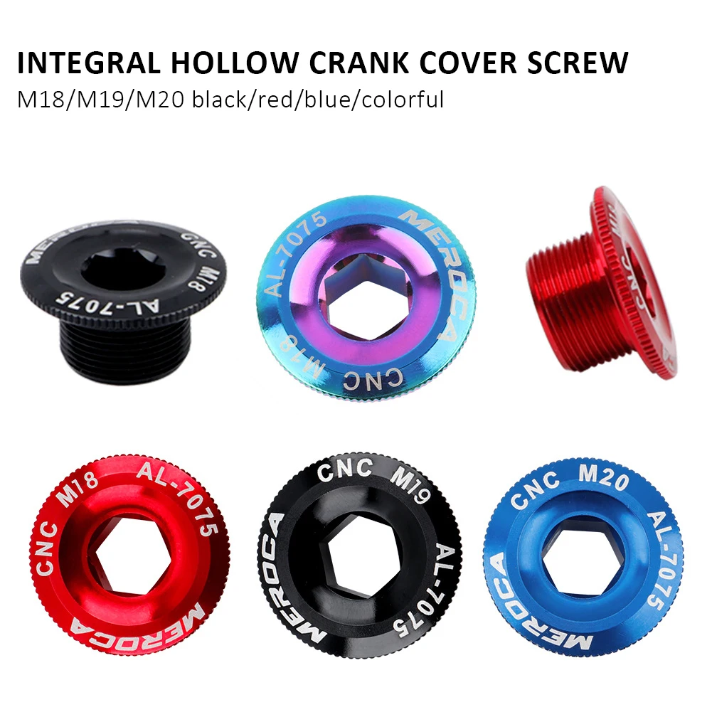 M18/M19/M20 Aluminum Alloy Bicycle Bottom Bracket CNC Crankset Nut Crank Cover Crankset Screws Crank Arm Fixing Bolt Crank Bolt