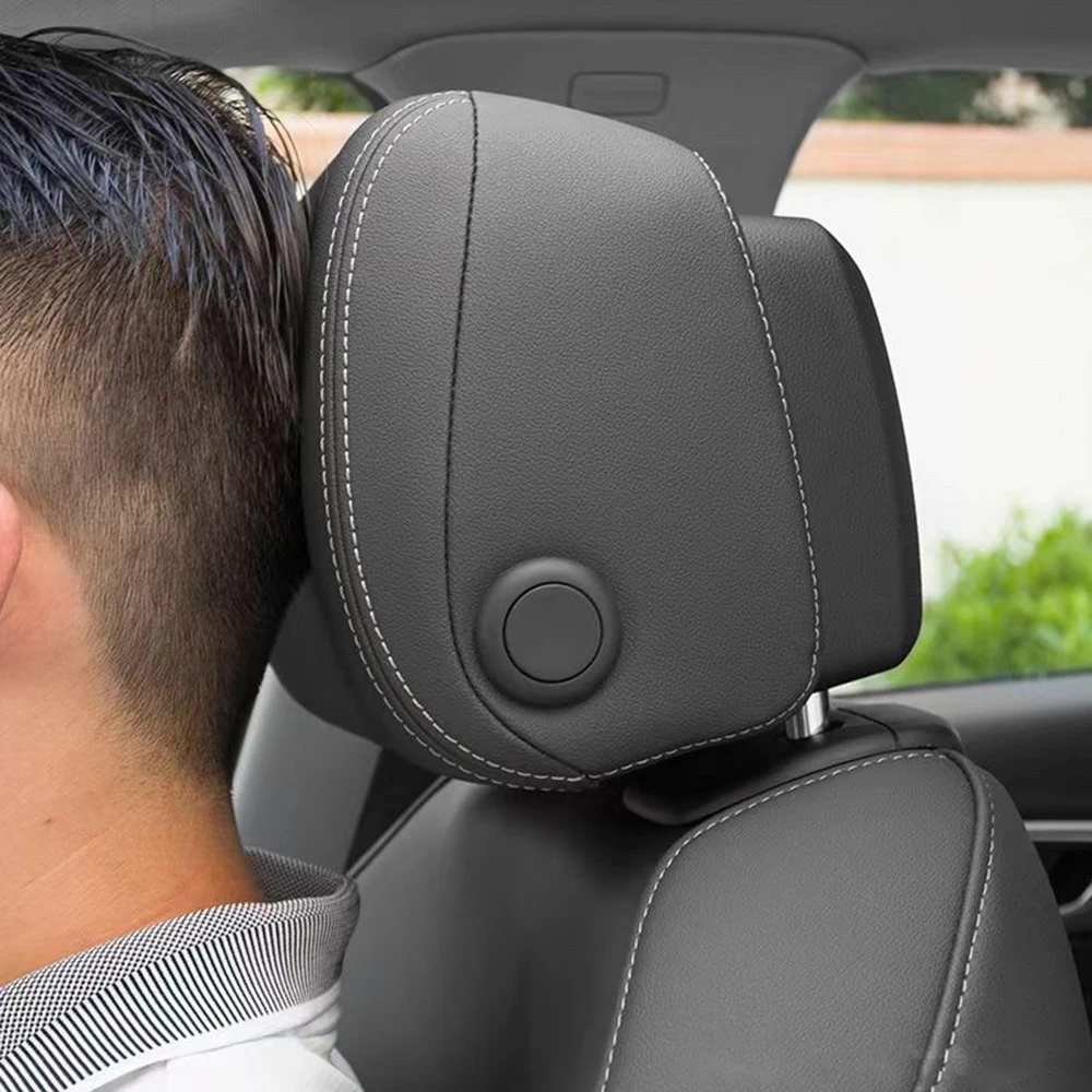 

For Audi A4 B9 Q5 A6 VW CC Tiguan Golf MAGOTAN B8 adjustable Genuine Leather headrest view with headrest under four regulation