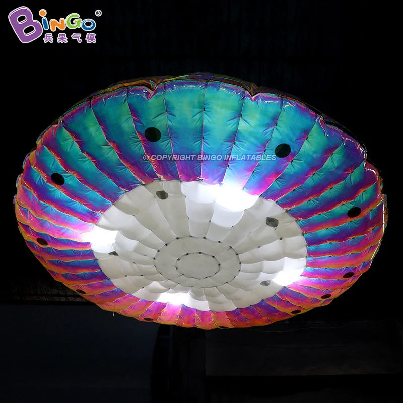 

Customized 4 Meters In Diameter Hanging Inflatable Bright UFO Balloon Toys With Lights For Event Stage Decoration - BG-M0316