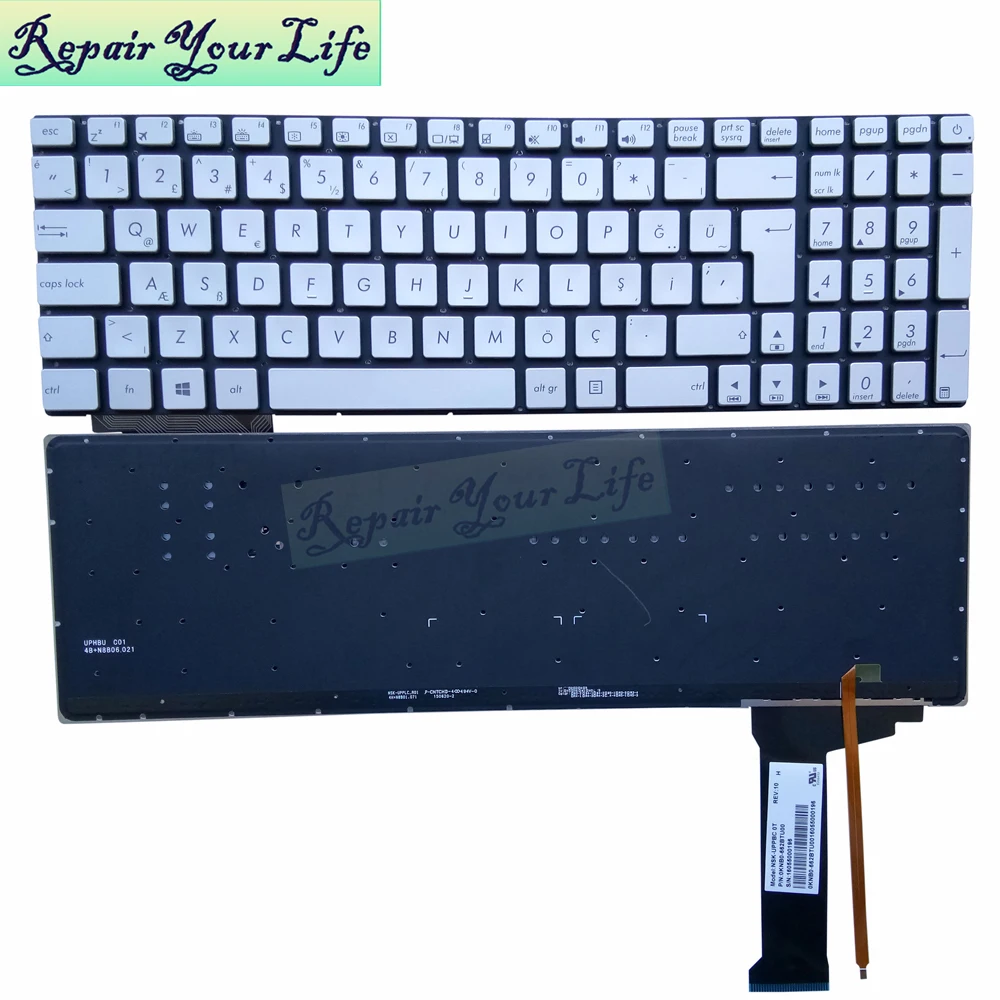 よっしー Swiss German Thai Turkish Czech Backlit Keyboard for ASUS N551