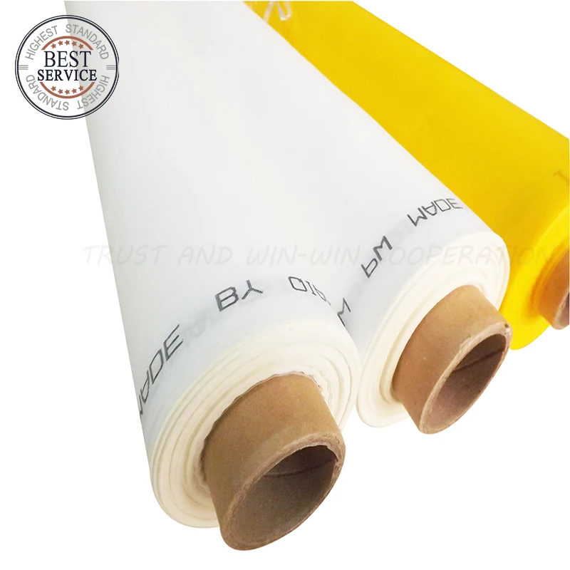 127cm/165cm width white/Yellow color 140T/355-34um economic mesh/mono polyester screen grid printing with free shipping