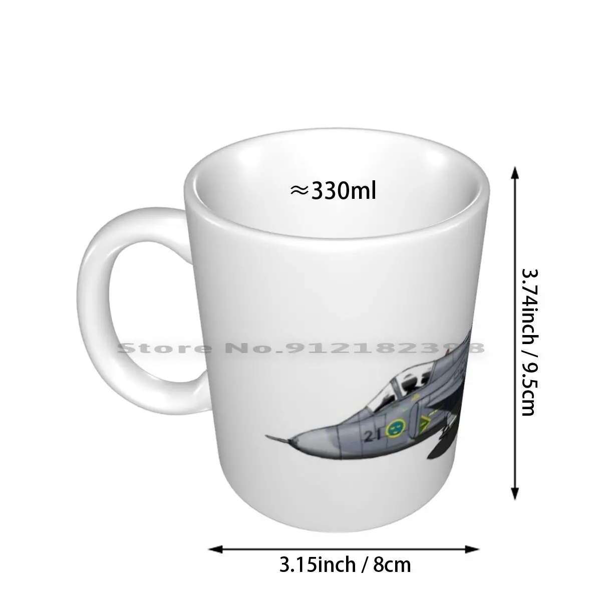 The Saab Ja 37 Viggen Ceramic Mugs Coffee Cups Milk Tea Mug Viggen Saab Fighter Creative Trending Vintage Gift Bottle Cup