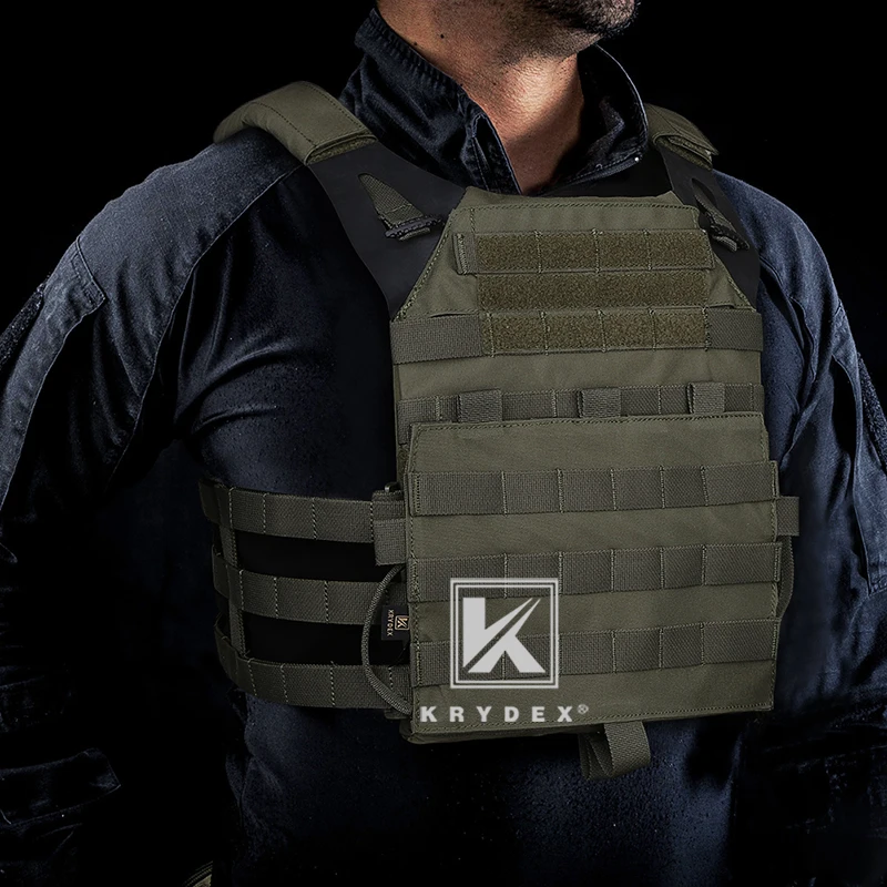 KRYDEX Tactical Vest Plate Carrier Vest Front MOLLE Flap Quick Release Armor Combat Shooting Paintball CS Vest