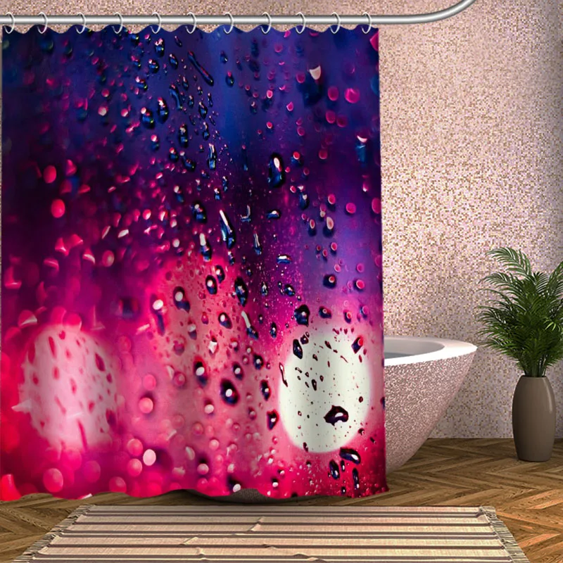 

Raindrop Shower Curtain Eco-friendly Modern Fabric polyester Custom Bath Curtains