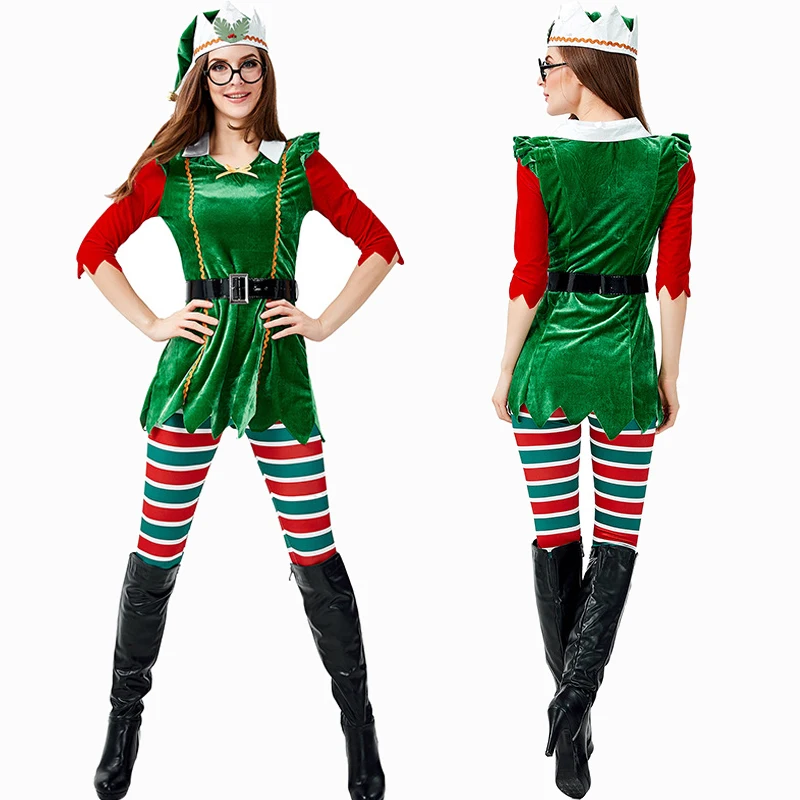 New Elf Costume Cosplay Women Forest Elf Costumes Adult Halloween Costume For Women Christmas Elf Costume Fancy Party Dress Suit