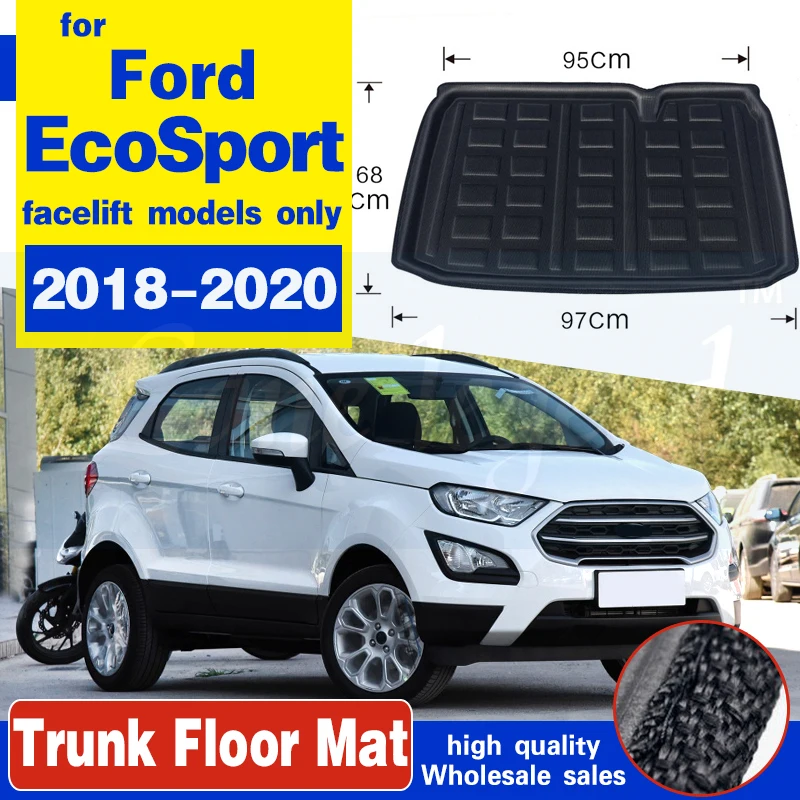 Accessories For Ford EcoSport 2018 2019 2020 Rear Cargo Boot Liner Trunk Mat Floor Tray Mud Kick Carpet Protector Car Styling