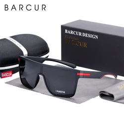 BARCUR Oversized Polarized Sunglasses Men Square Sun glasses Driving Googles gafas oculos de sol