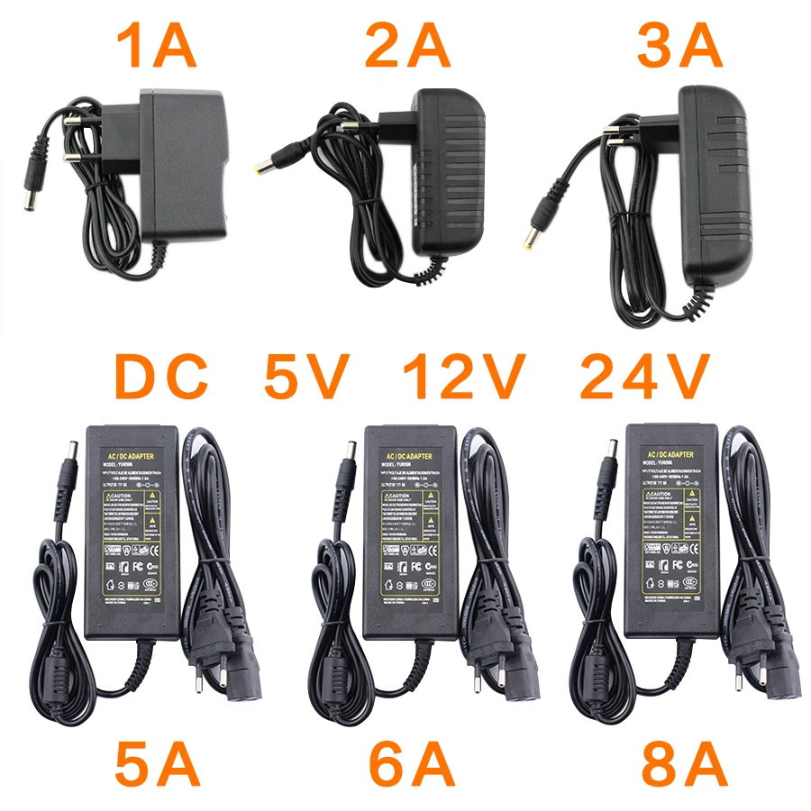 AC DC Adapter 12V 5V 6V 8V 9V 10V 12V 13V 14V 15V 24V Power Supply 1A 2A 3A 5A 6A 8A 220V To 12V Power Supply Adapter LED Driver