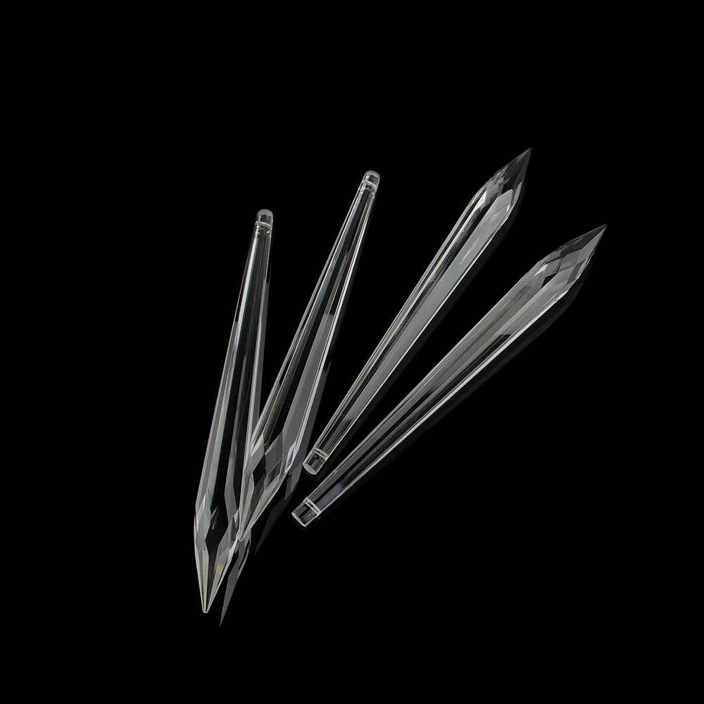 200mm 10pcs Clear Crystal Chandelier Prism Icicle Drop Pendants Parts Glass Lighting Pendant For Sale