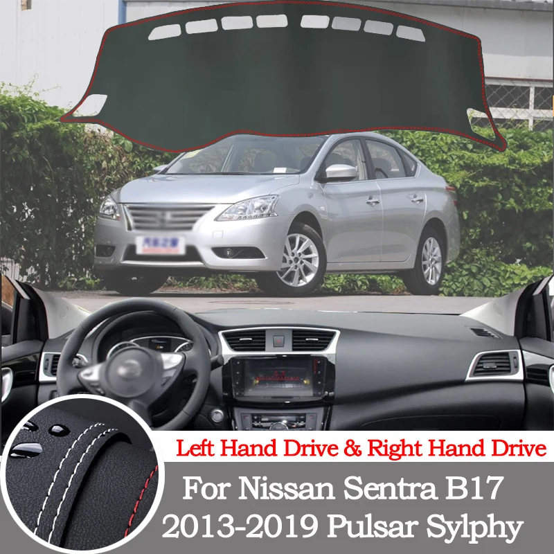 

High-quality leather instrument panel protection pad and light-proof pad for Nissan Sentra B17 2013-2019 Pulsar car accessories