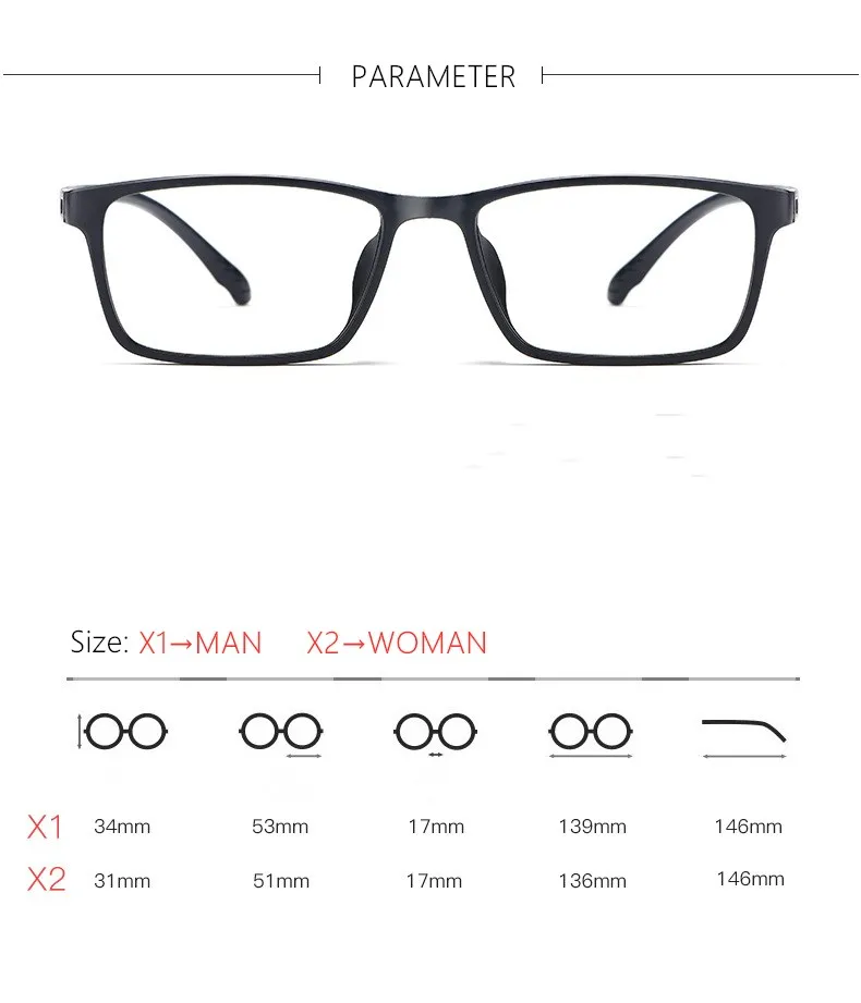 YIMARUILI Ultraleichtes und bequemes Brillengestell für Herren und Damen, TR90, schraubenloses Design, optisches Brillengestell X1 – Detail 10