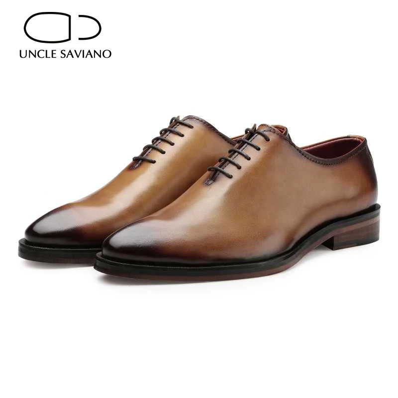 

Uncle Saviano Oxford Shoes man Genuine Leather Luxury Wedding Best Men Dress Fashion Bridegroom Business Handmade Men Shoes