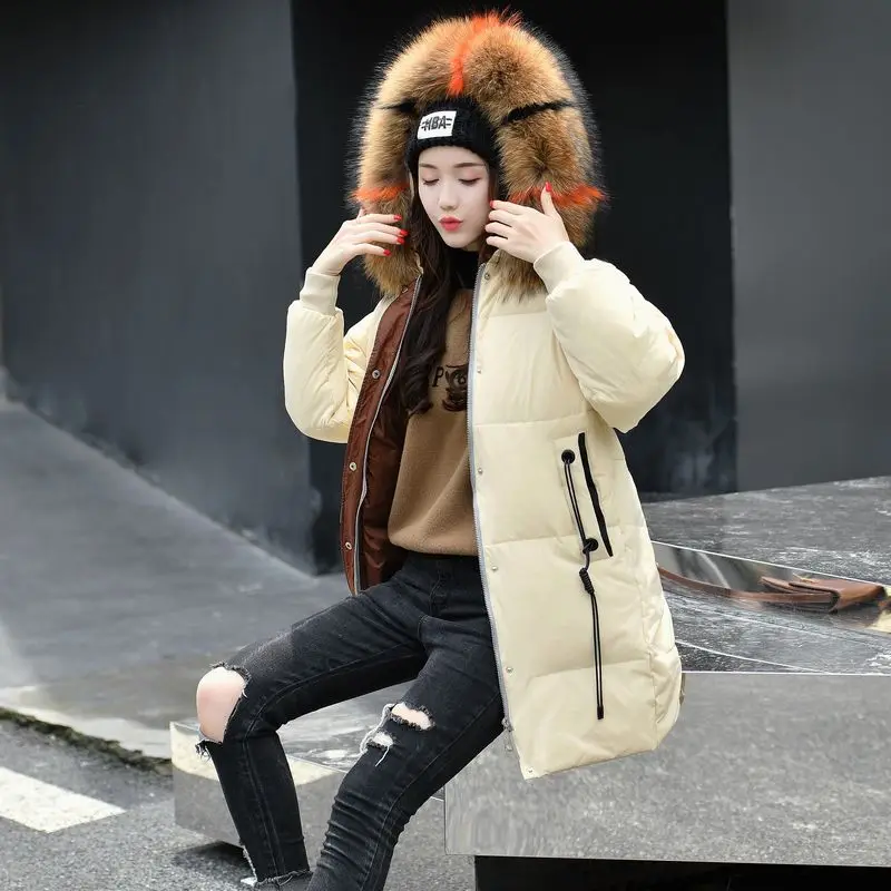 Down Winter Jacket Duck Women Large Fur Hooded Warm Long Coat Female Korean Fashion Thick Clothes Ladies Clothing LWL1031