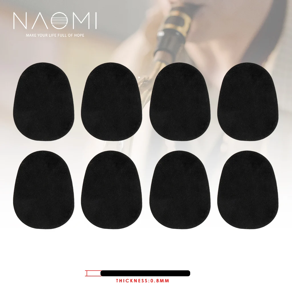 NAOMI 8pcs/1pack Mouthpiece Patch Cushion Rubber Sax Mouthpiece Pad Cushion For Soprano Alto Tenor Saxophone 0.8mm Thickness