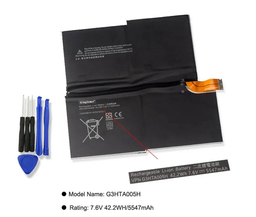 بطارية KingSener مع أدوات ، g3ta005h ، كمبيوتر محمول ، ميكروسوفت سطح برو 3 ، 7.5 ، G3HTA009H ،