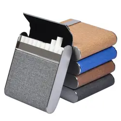 5 Colors Stainless Steel Case Tobacco Holder Pocket Box Storage Container PU Card Smoking Case Accessories