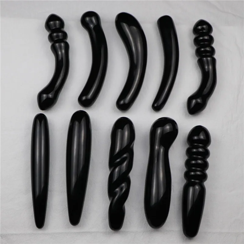 

Large 18cm Natural Quartz Crystal Massage Wand Obsidian Healing Crystal Stone Yoni Wand As Women Gift