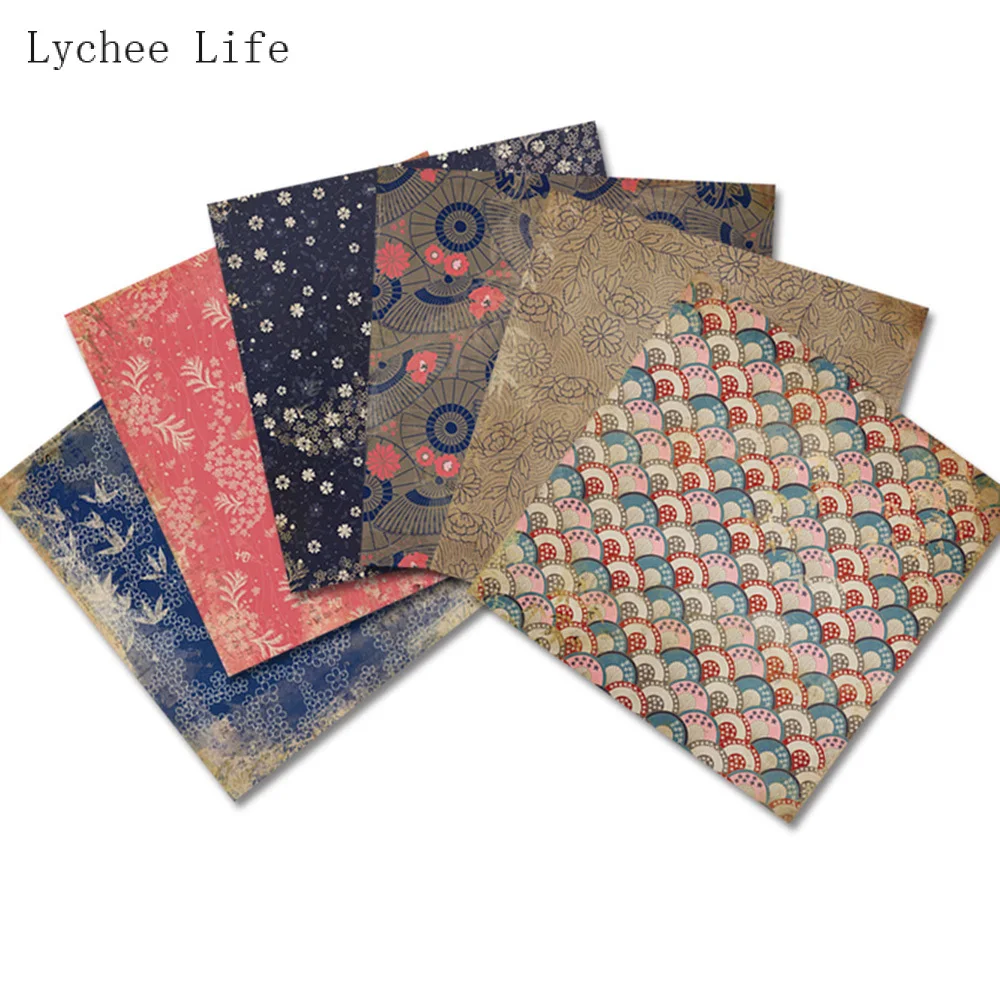 Lychee Life 12Sheets Japanese Scrapbooking Packs Paper Origami Art Paper Craft DIY Photo Album Background Pads Paper Card Making