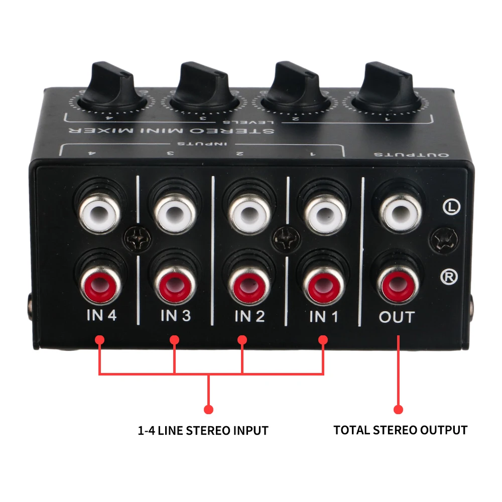 Mic 2U CX400 mini stereo 4-channel passive mixer multi-channel mixer audio professional for live and use mini mixer audio