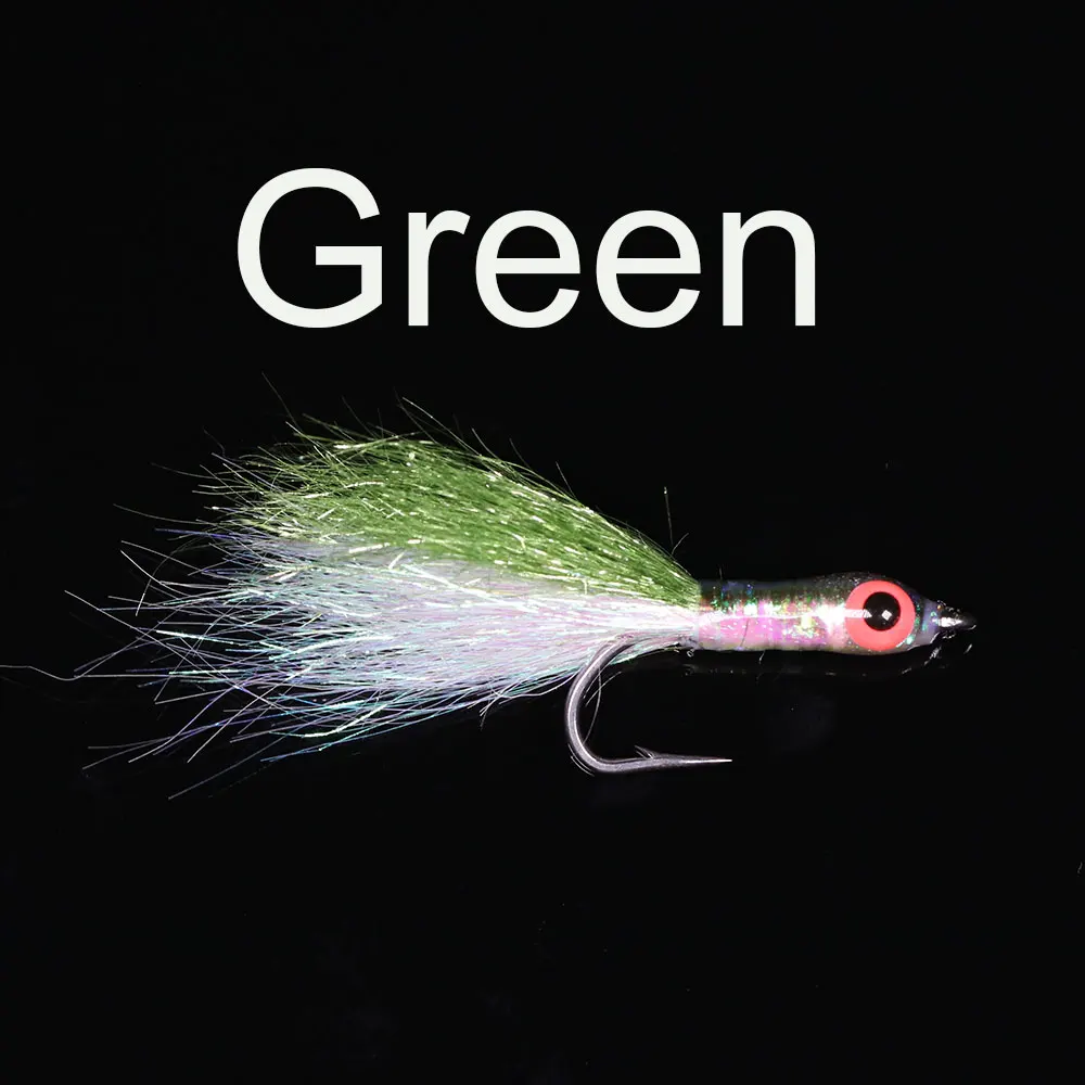 ICERIO 9PCS Ice Dub With 3D Fish Eyes Epoxy Minnow Streamer Fly For Tout/Bass/Pike FshingBaits Saltwater Freshwater Fishing Lure