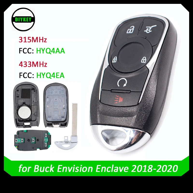 

DIYKEY Smart Remote Key Fob for Buick Envision Enclave Regal Sportback 2018-2020 HYQ4AA 13508406 135845 HYQ4EA 13521090 13506668