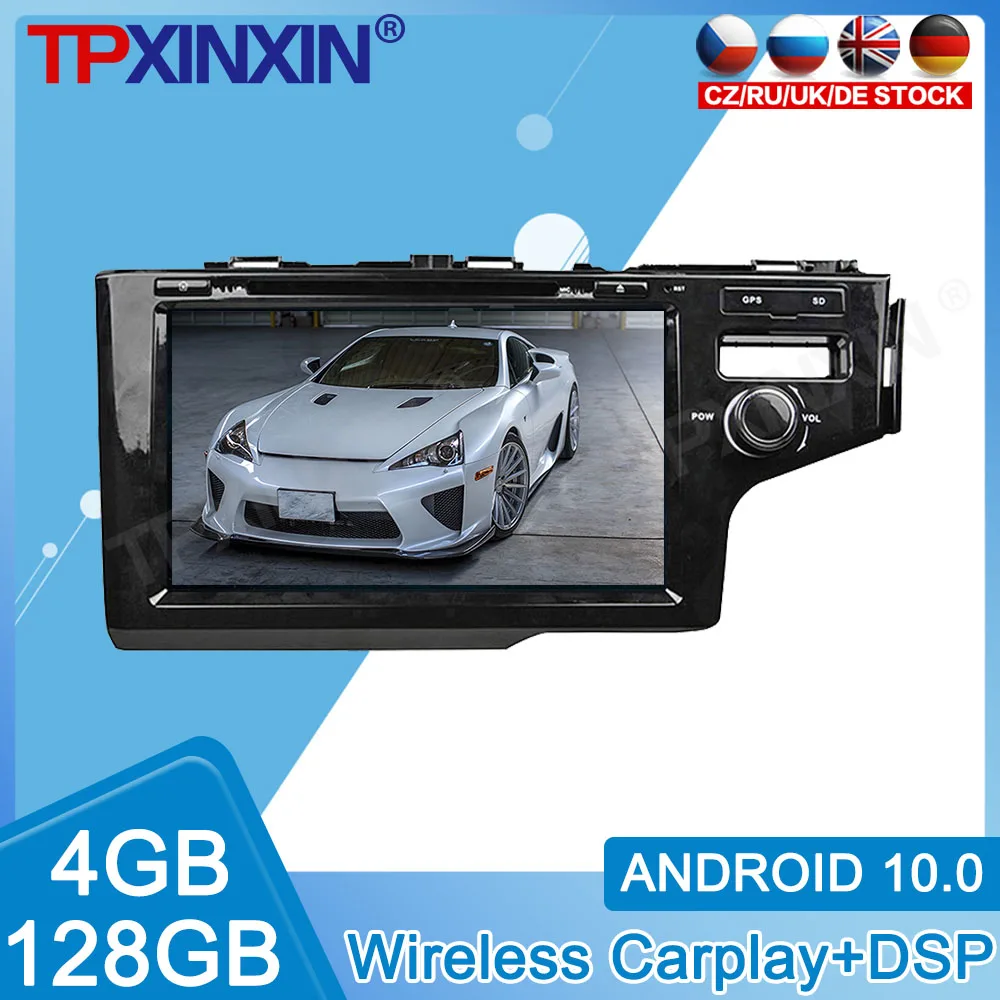 Android 10 4G+128GB For HONDA Fit Right 2014 Car IPS Touch Screen Radio Multimedia Player With DSP Carplay GPS Navigation System