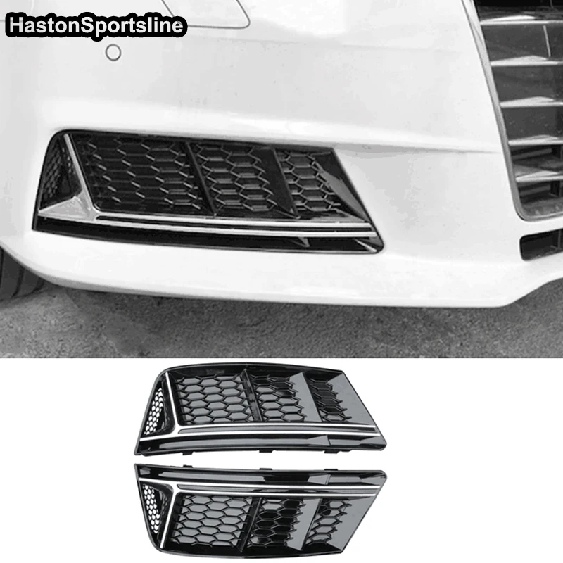 

For Audi A4 B9 Honeycomb Front Fog Light Fog Lamp Cover Grille Grill Car Styling 2016 2017 2018 Standard Bumper