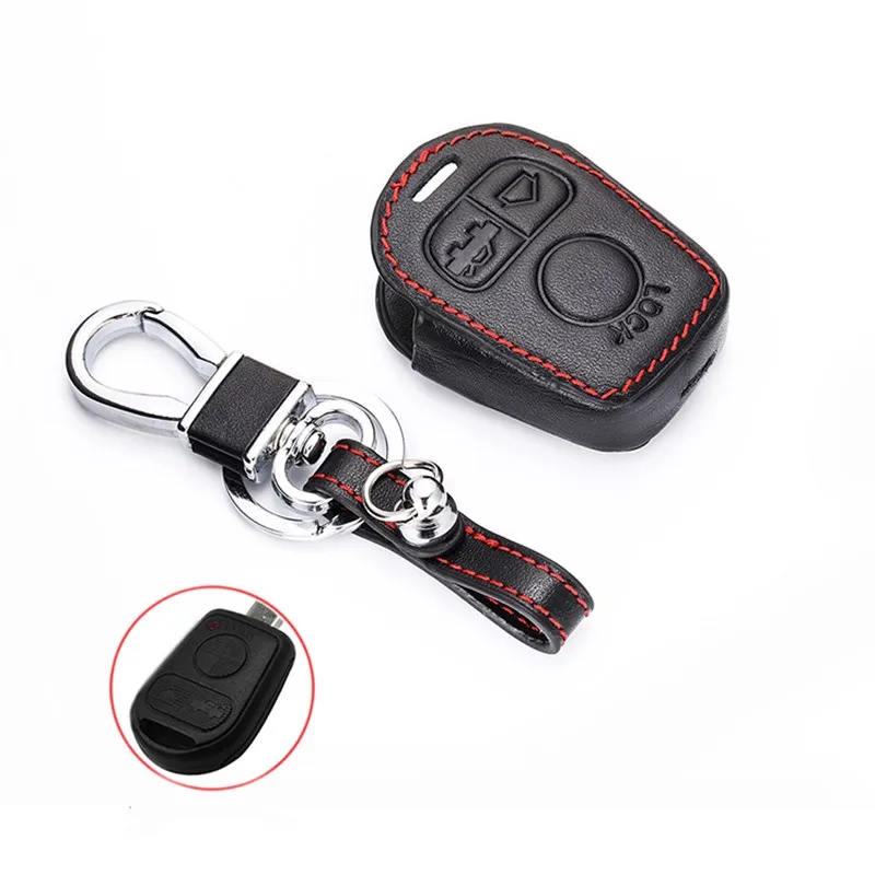 3 Buttons Leather Protect Car Key Case Cover For BMW E46 E31 E32 E34 E36 E38 E39 Z3 Holder