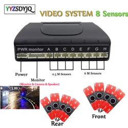 16mm płaskie czujniki dwurdzeniowy System wideo samochodowe czujniki parkowania 8 podświetlenie przedni tylny Alarm Parktronic dla androida Monitor DVD