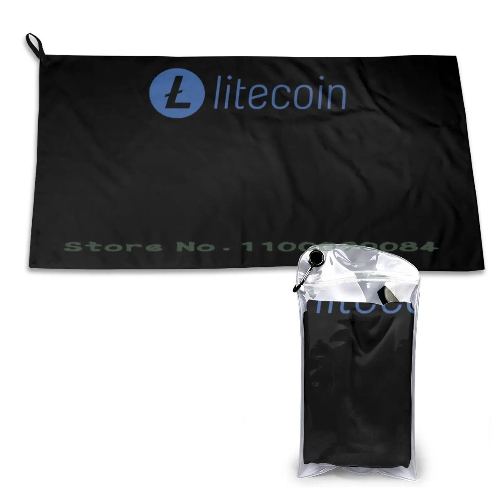 Litecoin Ltc Crypto Cryptocurrency Blockchain Coin Logo Quick Dry Towel Gym Sports Bath Portable Movie Horror Movie Umbrella