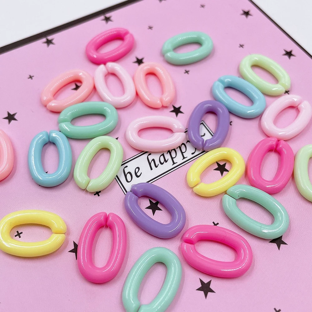 100 stücke Acryl Bunte U-förmige Öffnung Ring Macarons Kunststoff Kann Montiert Kette Rucksack Kette DIY Ohrring Zubehör