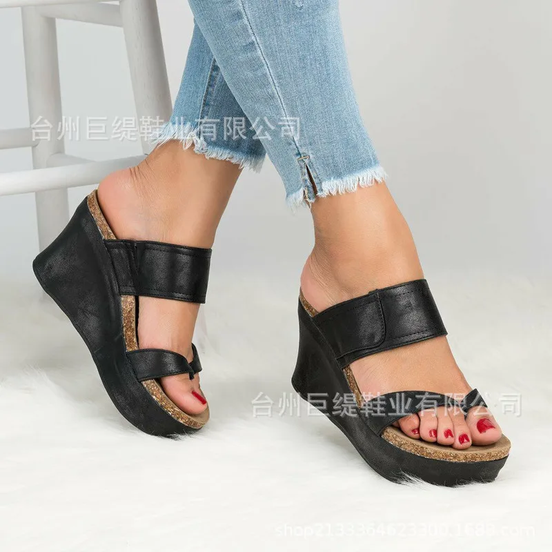 Women Sandals  New Wedges Shoes Women Summer Sandals Wedge Heels Flip Flops Chaussures Femme Plus Size High Heels Sandals