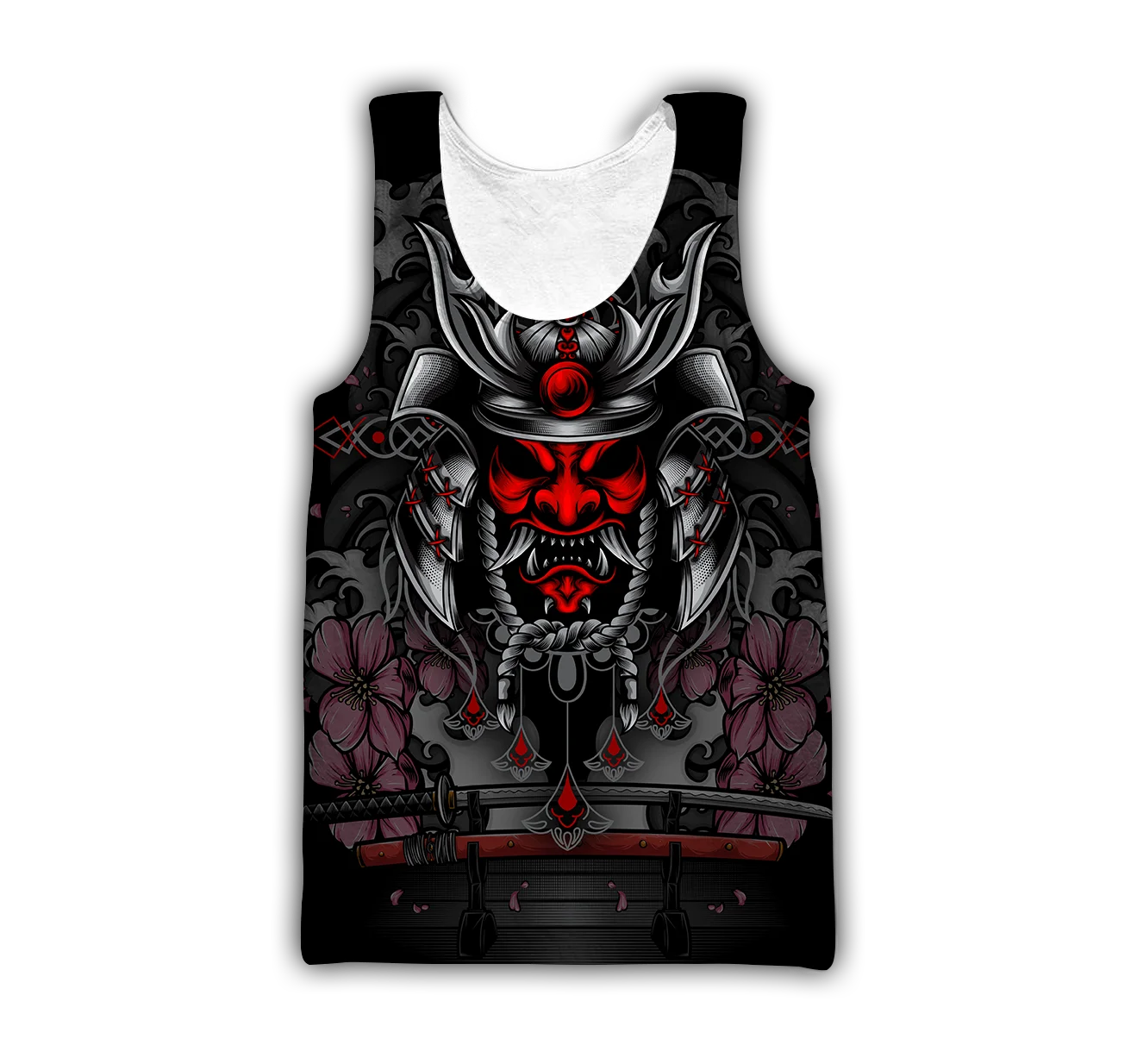 Samurai Oni Mask Anime Judo 3D Printed Men vest Summer Harajuku Sleeveless T-shirt Unisex Casual Polyester tank tops BX-040