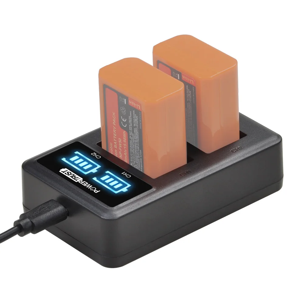 แบตเตอรี่กล้อง NP-FW50/ที่ชาร์จ BC-TRW สำหรับ Sony Alpha A6500, A6300, A7, A7II, A7RII, A7SII, A7S, A7S2, A7R, A7R2, A5100, RX10