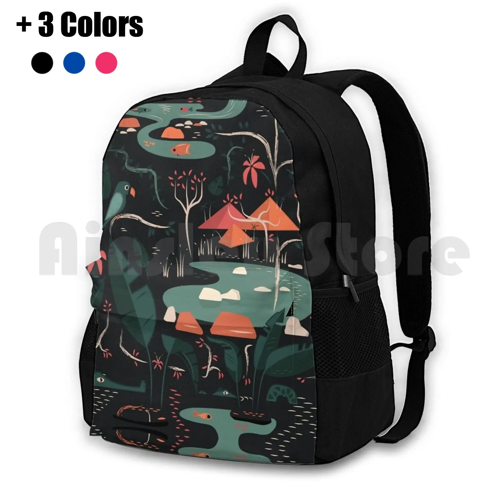 The Water Hole Outdoor Hiking Backpack Waterproof Camping Travel Sci Fi Awesome Radical Sweet Chill Beautiful Dank Fresh Funky