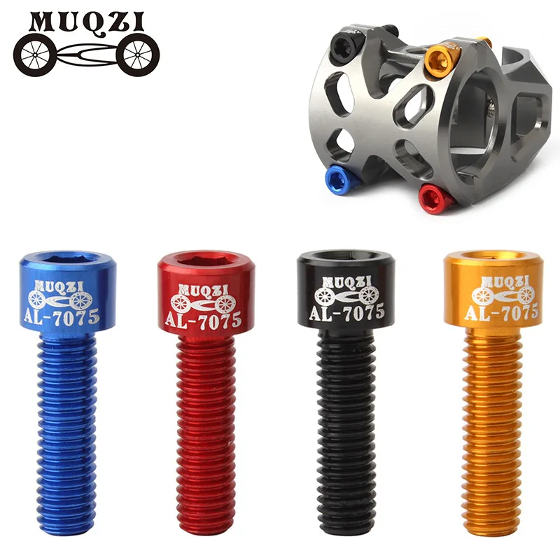 

4Pcs Bicycle Handlebar Stem Screw Alloy M5*18Mm MT Road Fixed Aluminum Gear Stem Riser Bolts