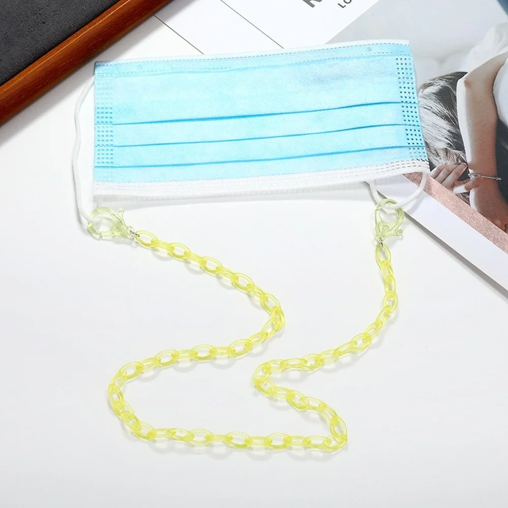 2023 Fashion Frosted Transparent Children Acrylic Mask Holder Lanyard Candy Color Non-slip New Mask Chain Neck Strap for Women