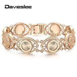 Bracelets Bangle For Women 585 Rose Gold Color Cut Out Carved Flowers Vine Oval Wristband Jewelry Gifts LCBM01