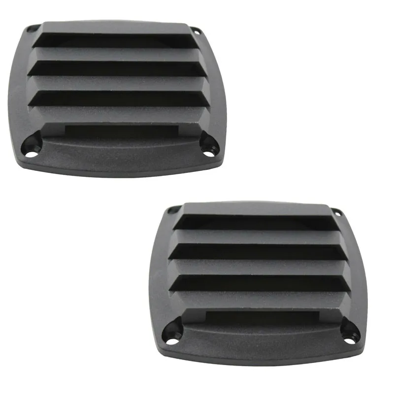 2 Pcs Black 85mm Plastic Nylon 3 Inch Louvre Air Vent Cover Mesh For Boat Ventilation