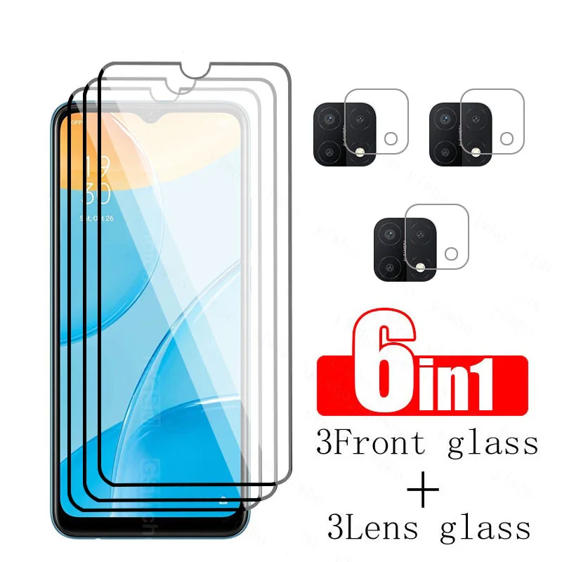 Protective safety Glass for OPPO A15 Tempered Screen Protector glas On orro opo a15 Camera full cover Lens Film Phone Protection