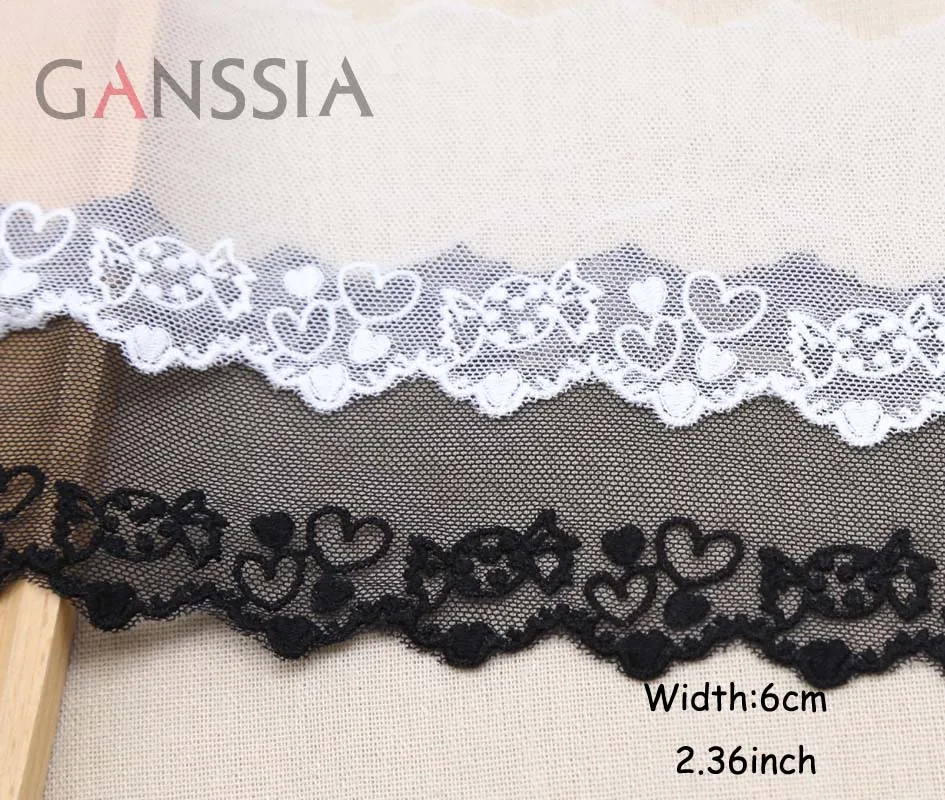 1yard Width:6cm Sweet Candy Mesh Embroidered Lace Sewing Accessories Lace Garment Trim Lace DIY(ss-434)