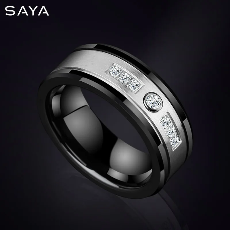 rings-for-men-8mm-width-black-ceramic-rings-for-men-jewelry-wedding-band-inlay-shiny-cz-stones-free-shipping-engraving