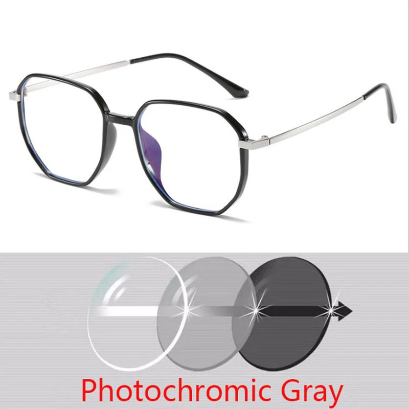 -1.0 -1.5 -2.0...-6.0 -6.5 -7.0 Radiation Protection Polygon Eyewear Women Metal Legs Spectacles Men Optical Glasses