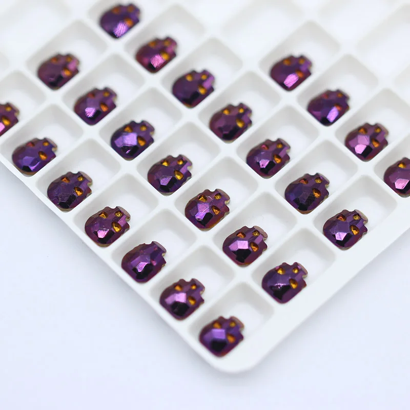 20p 6*8mm Skull Bone Crystal Nail Holographic Halloween Rhinestone Flatback Charms Gems Irregular Jewelry 3D Nails Accessories