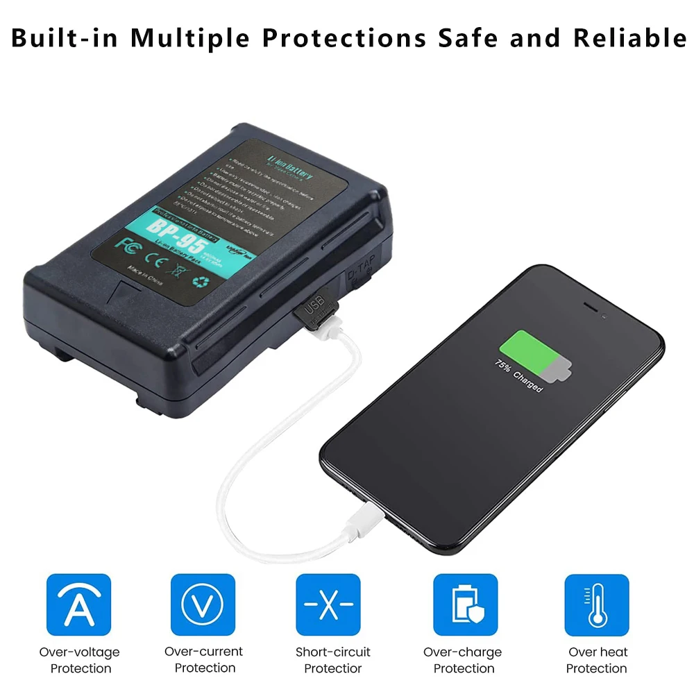 160Wh 14.8 فولت BP-160 BP-95 فولت جبل بطارية ليثيوم أيون الخامس قفل لسوني كاميرا BP بطارية LED التصوير ضوء كاميرا فيديو كاميرا