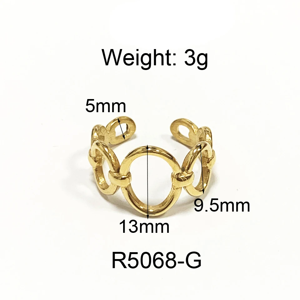 New Elegant Simple Statement 18 K Metal Finger Rings For Women Stainless Steel Jewelry Gold Color Ring Engagement Anillos Mujer